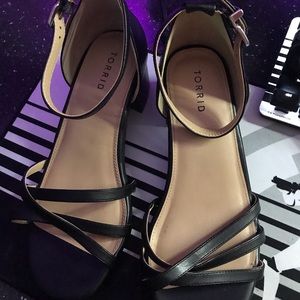 Torrid Black Low Heel Sandals
